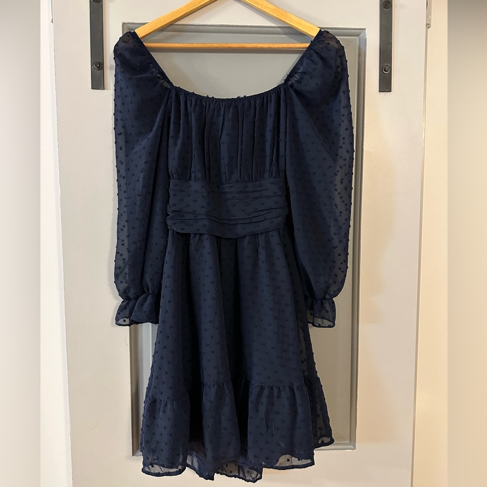 Navy 3/4 Sleeve Dress